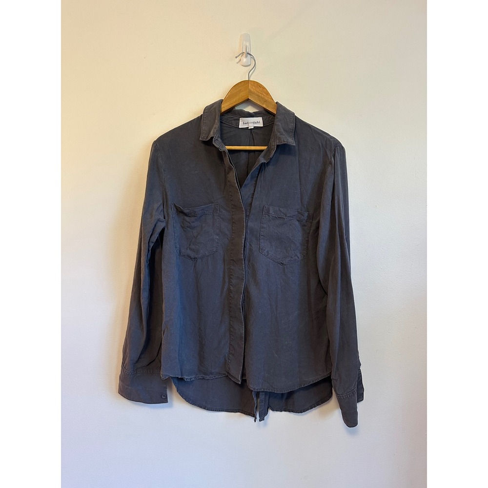 Bella Dahl Charcoal Gray Tencel Lyocell Button Down Shirt | Size Medium